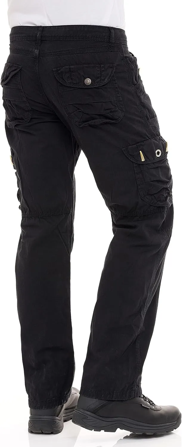Skylinewears Mens Cotton Cargo Stretch Pants Hiking Work Military Combat Tactical Utility with Multi Pockets Fit Pants