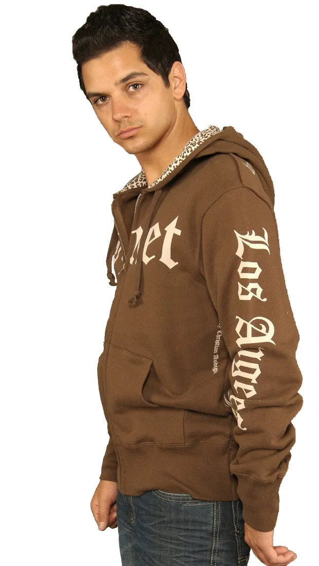 Smet Leopard Skull Brown Hoodie