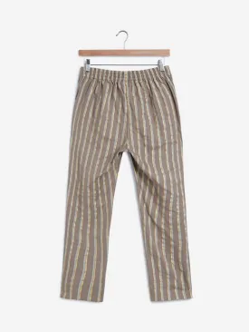 Utsa Grey Striped Cropped Ethnic Pants