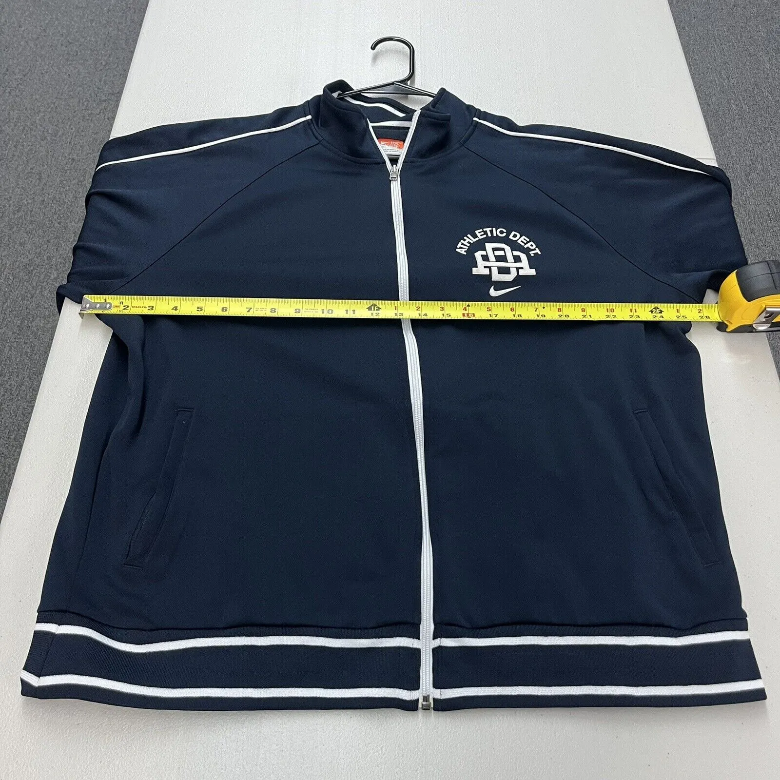 Vtg 2000s Y2K Nike Men Athletic Full Zip Jacket Size 2XL Navy White