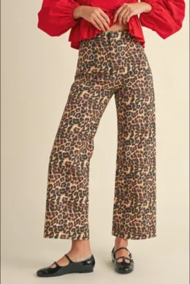 Wild Side Cheetah Print Wide Leg Pants