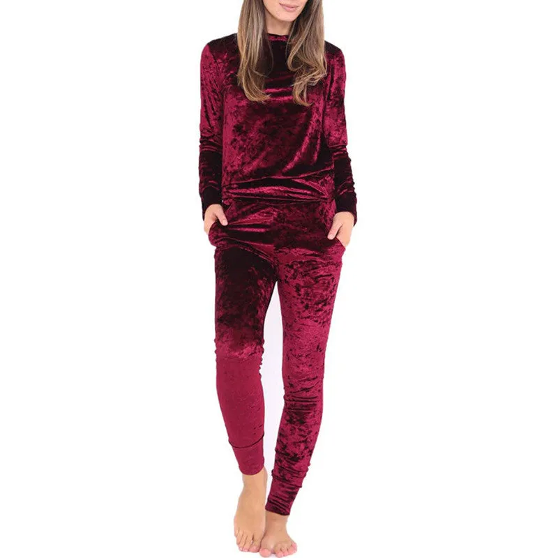 Women Tracksuit Velvet Hoodies   Pants 2 PCS Comprehensive Training Set Traning Exercise Gym Women Sports Suits