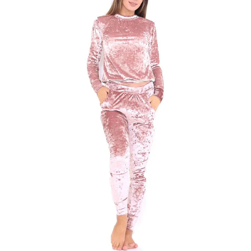 Women Tracksuit Velvet Hoodies   Pants 2 PCS Comprehensive Training Set Traning Exercise Gym Women Sports Suits