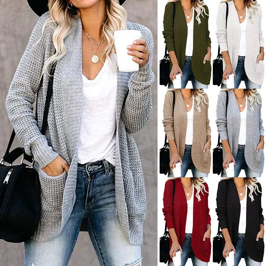 Women's Long Cardigan  Loose Coat Knitted  Sweater