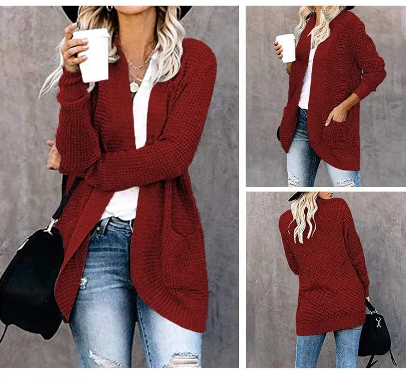 Women's Long Cardigan  Loose Coat Knitted  Sweater
