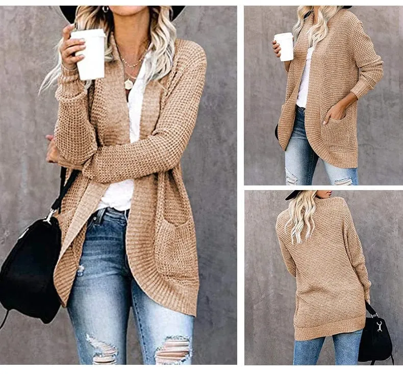 Women's Long Cardigan  Loose Coat Knitted  Sweater