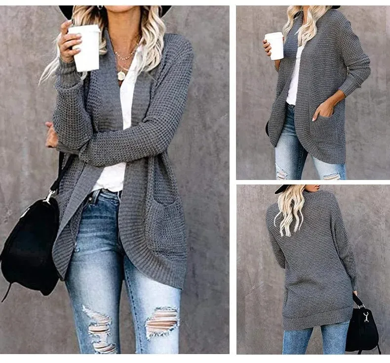 Women's Long Cardigan  Loose Coat Knitted  Sweater