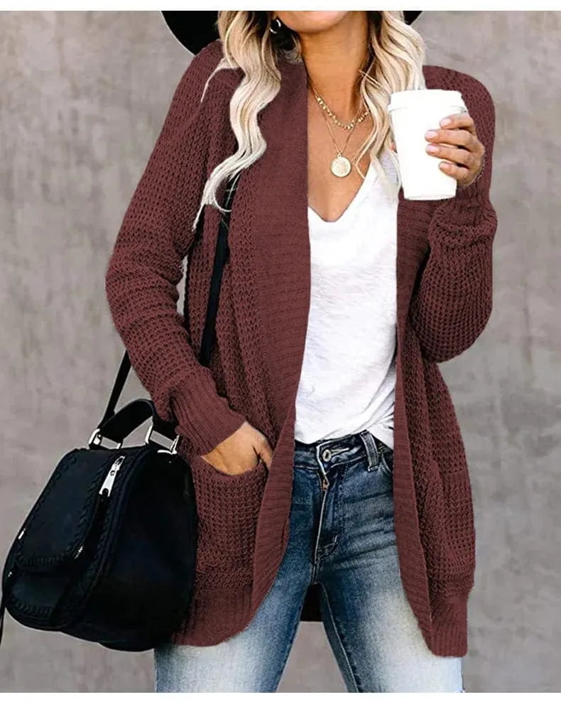 Women's Long Cardigan  Loose Coat Knitted  Sweater