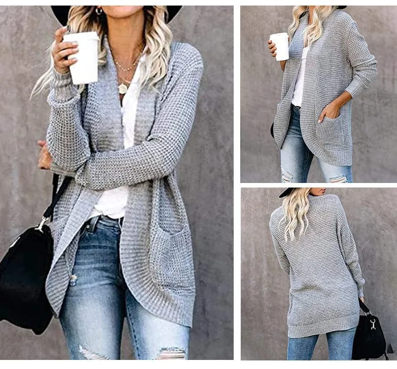 Women's Long Cardigan  Loose Coat Knitted  Sweater