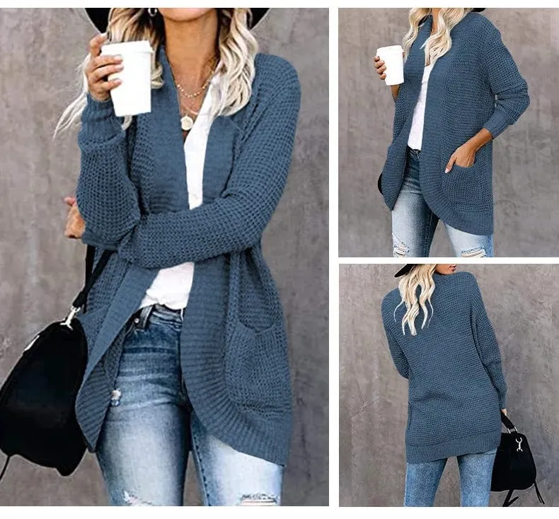 Women's Long Cardigan  Loose Coat Knitted  Sweater