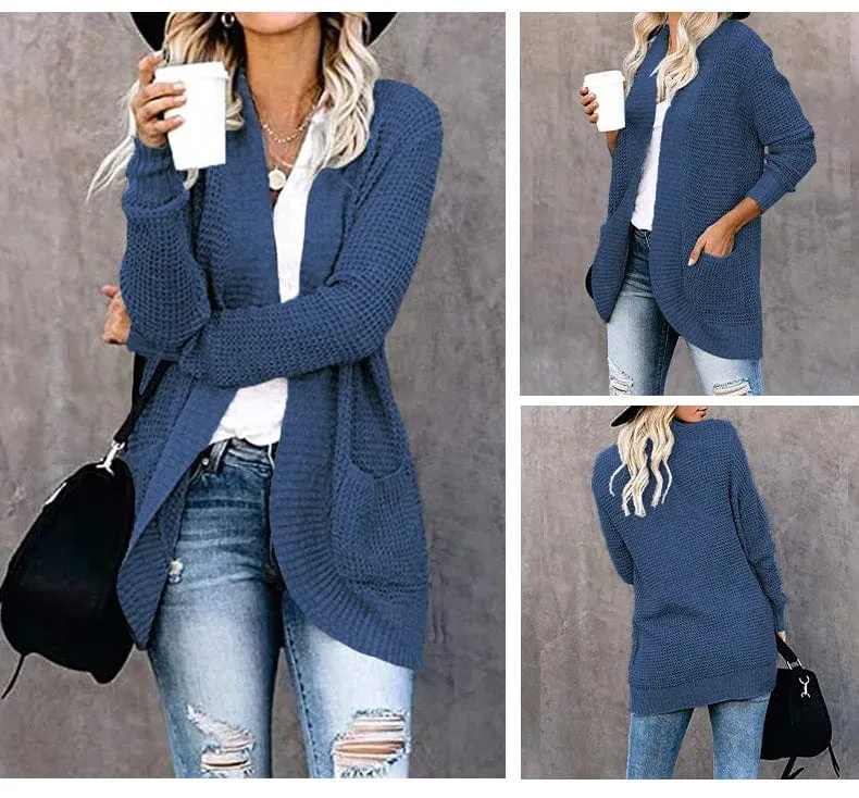 Women's Long Cardigan  Loose Coat Knitted  Sweater