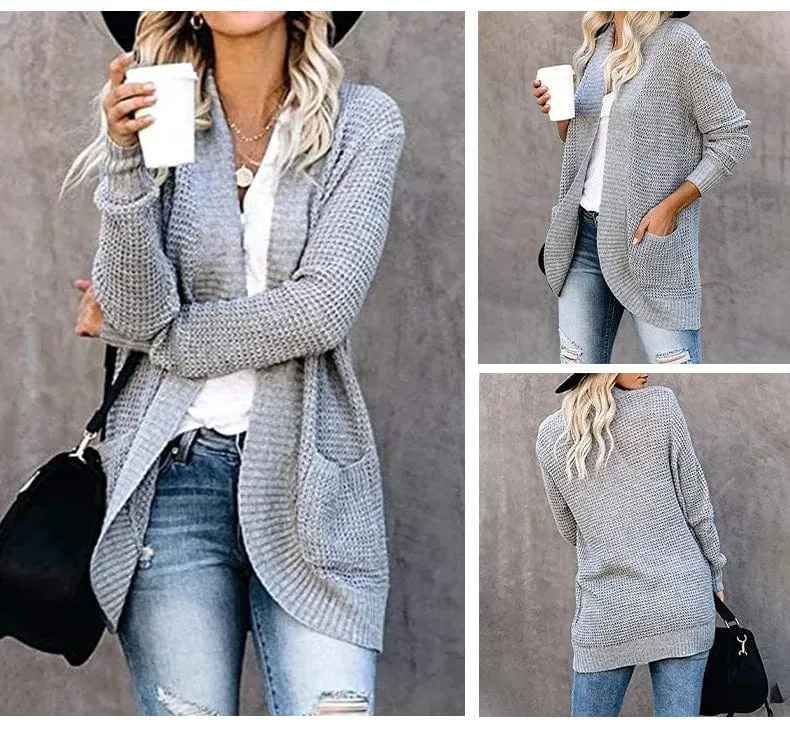 Women's Long Cardigan  Loose Coat Knitted  Sweater