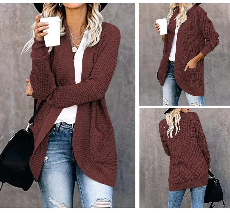 Women's Long Cardigan  Loose Coat Knitted  Sweater