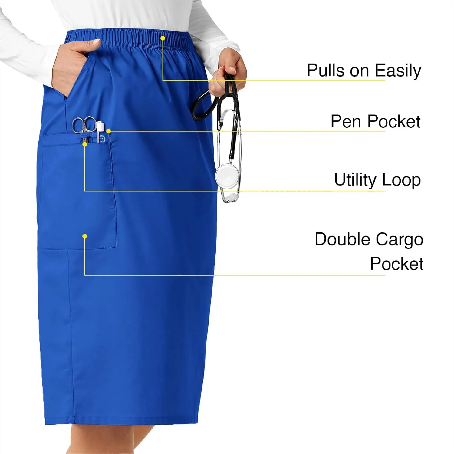 WonderWink Women's Wonderwork Pull-on Cargo Scrub Skirt