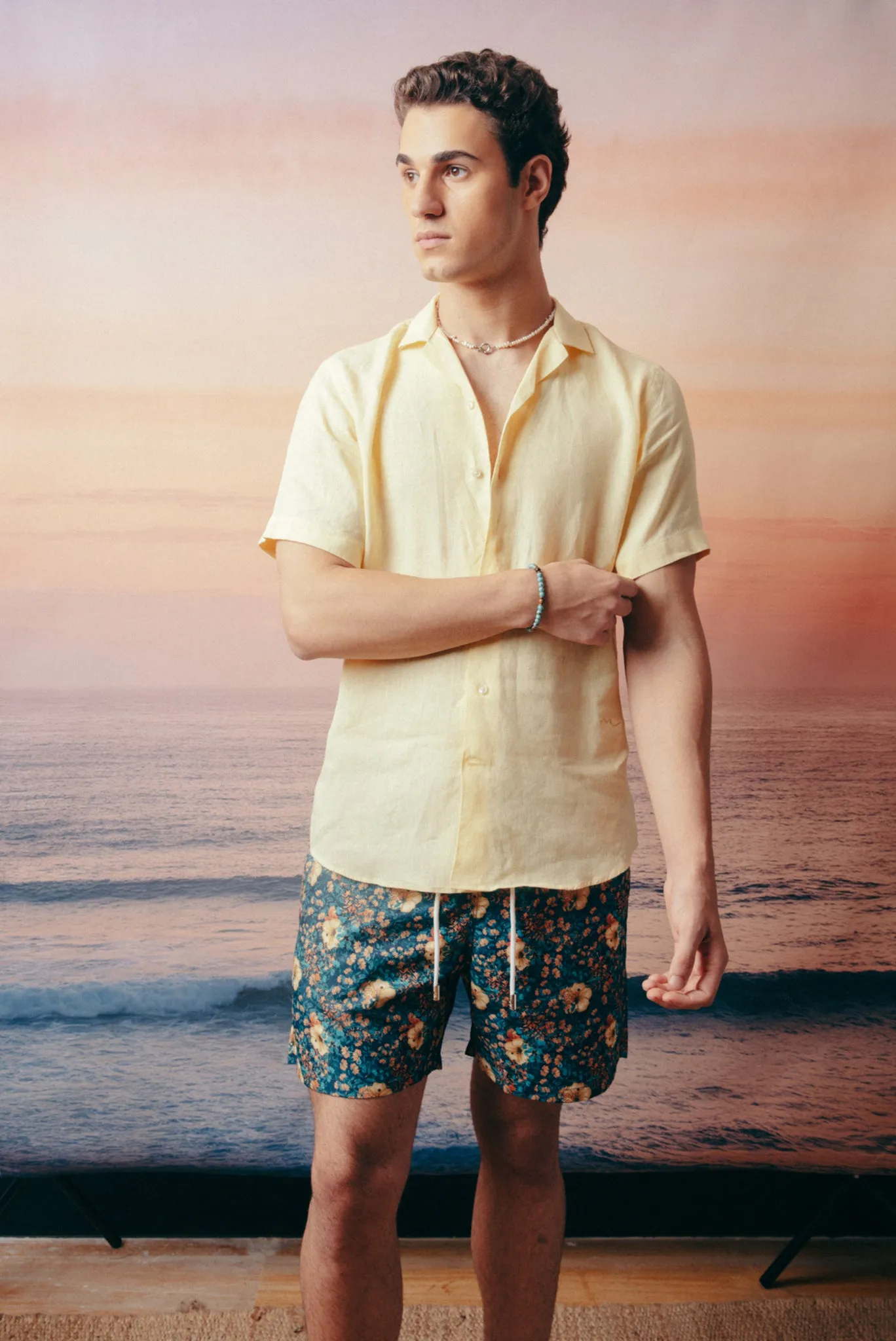 Yellow Cuban Collar Shirt