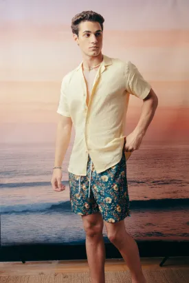 Yellow Cuban Collar Shirt